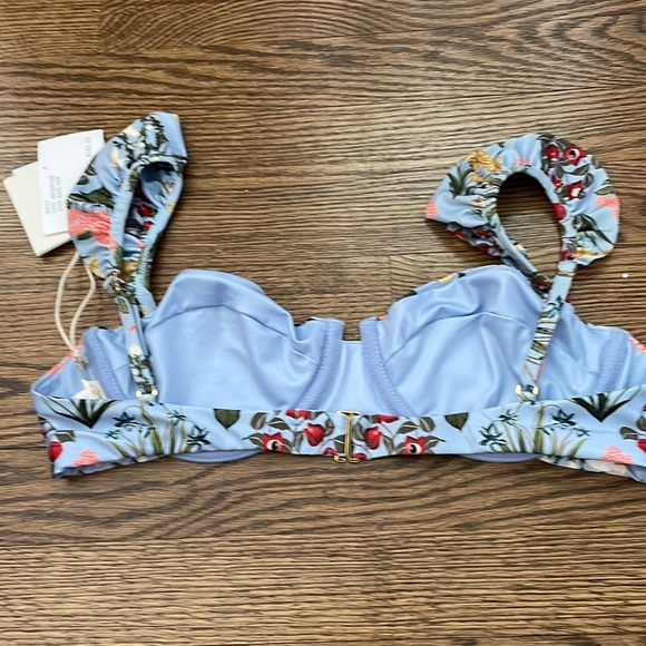 Bikini Top bralette by Aqua Bendita. Pale lavender with floral print.  NWT - Picture 3 of 4